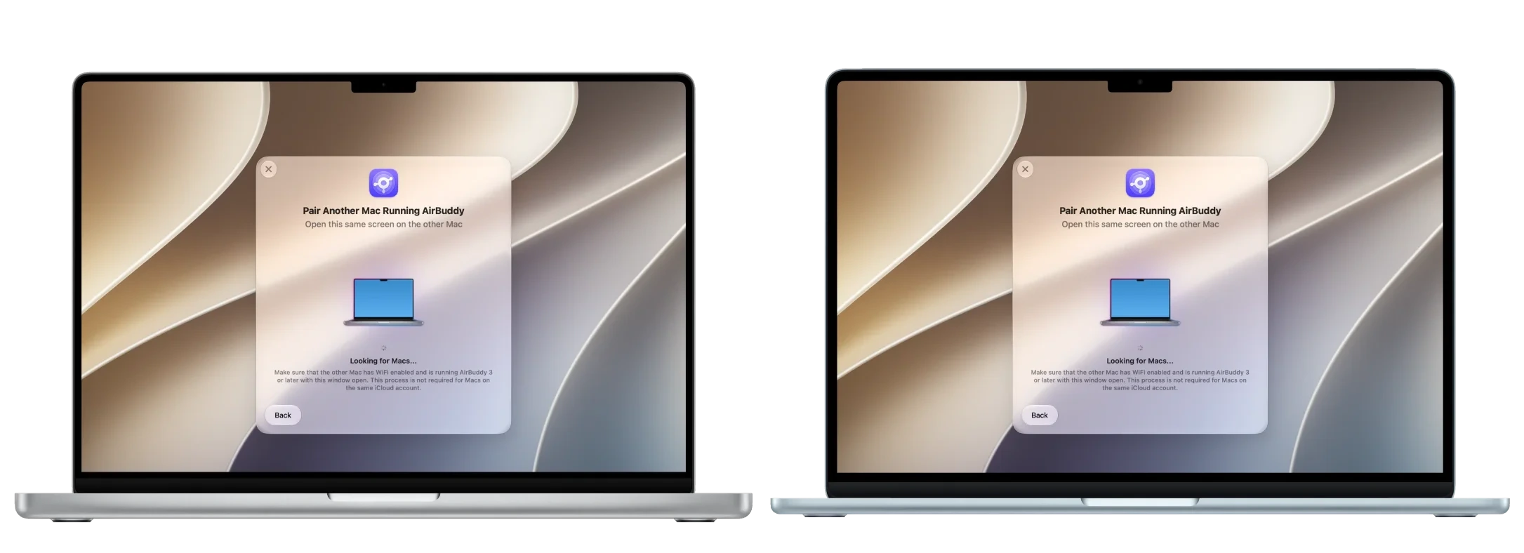 AirBuddy pairing another Mac for Magic Handoff