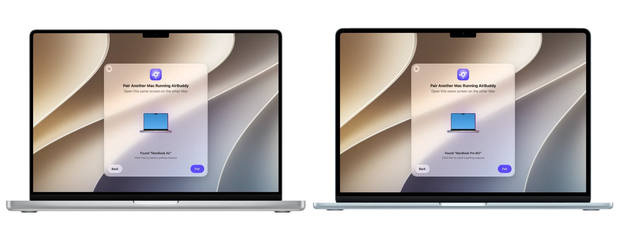 AirBuddy pairing another Mac for Magic Handoff