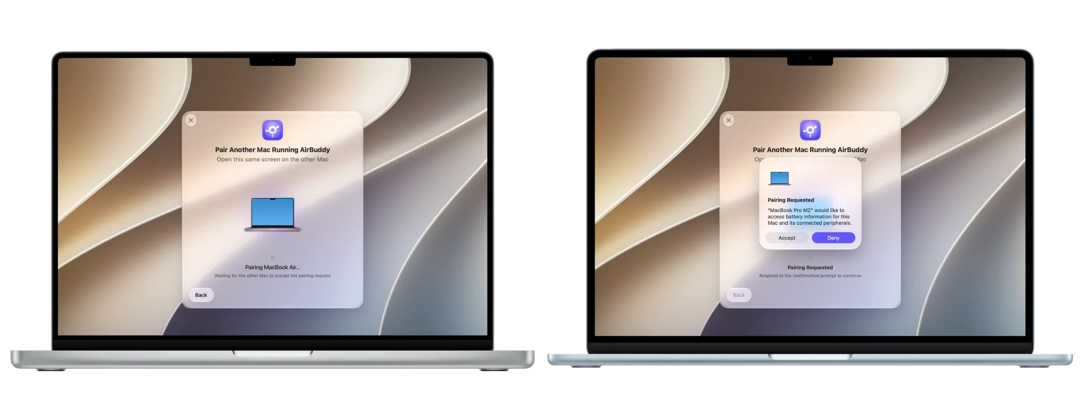AirBuddy pairing another Mac for Magic Handoff